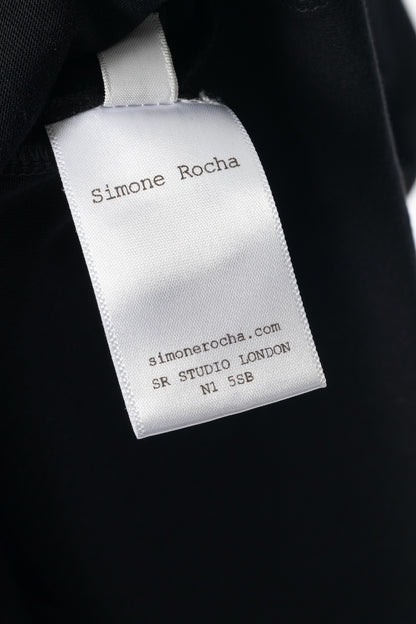 Simone Rocha Black Cotton Tulle-Overlay A-Line Midi Dress