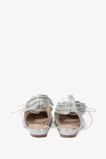 Simone Rocha Silver Sporty Lace-Up Ballet Flats