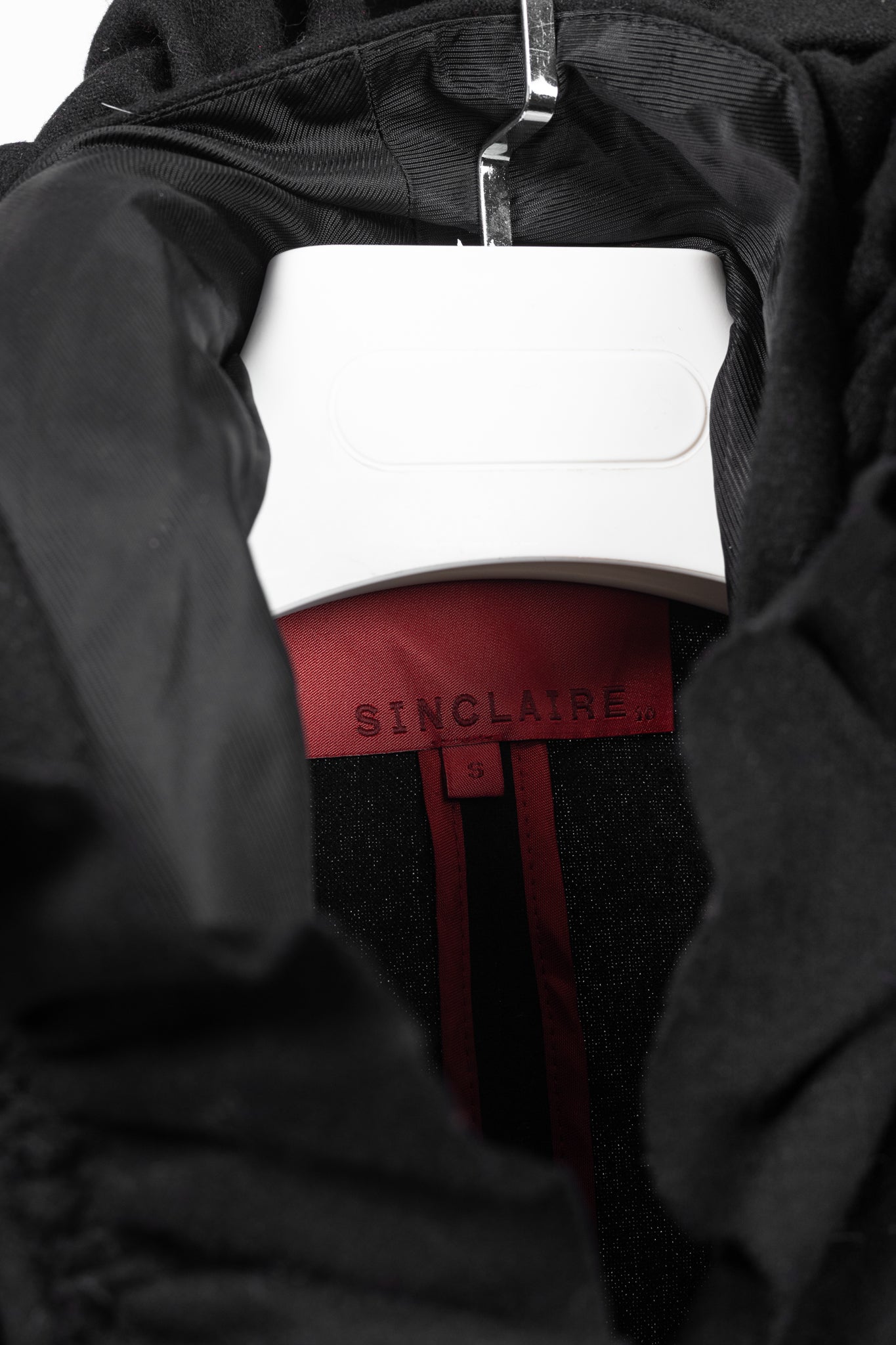 Sinclaire 10 Black Wool Ruffled-Front Coat