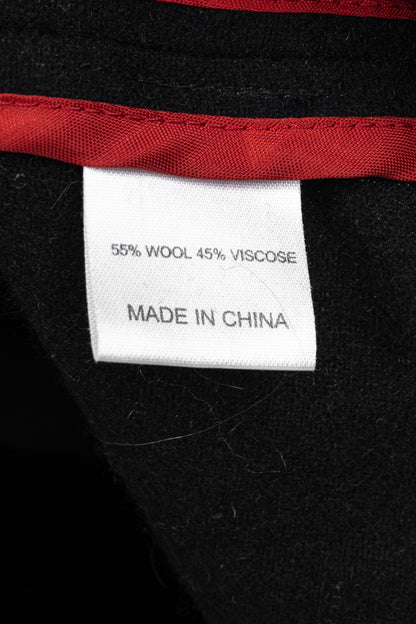 Sinclaire 10 Black Wool Ruffled-Front Coat