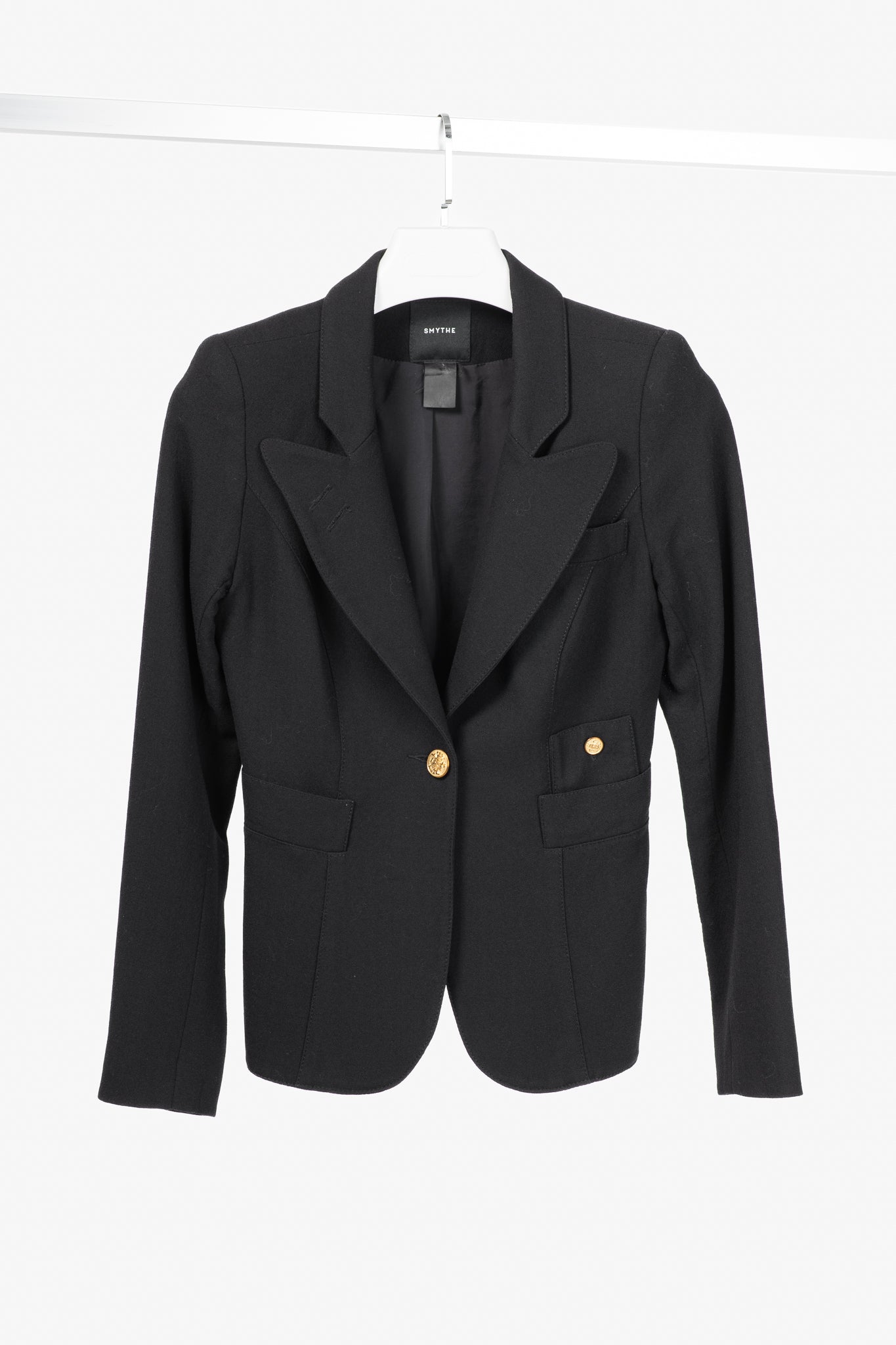 Smythe Duchess Black Single-Breasted Wool Blazer