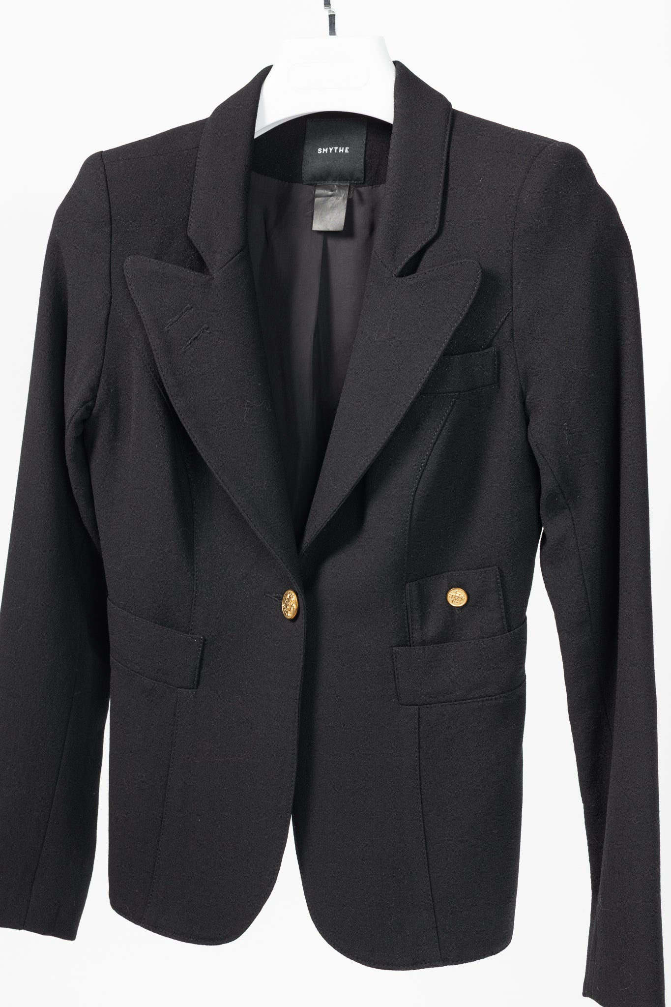 Smythe Duchess Black Single-Breasted Wool Blazer