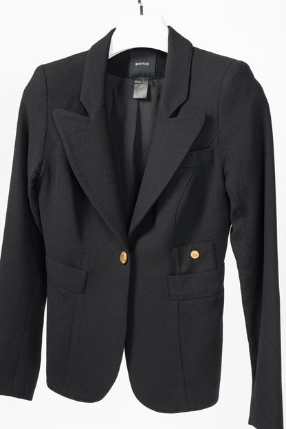 Smythe Duchess Black Single-Breasted Wool Blazer