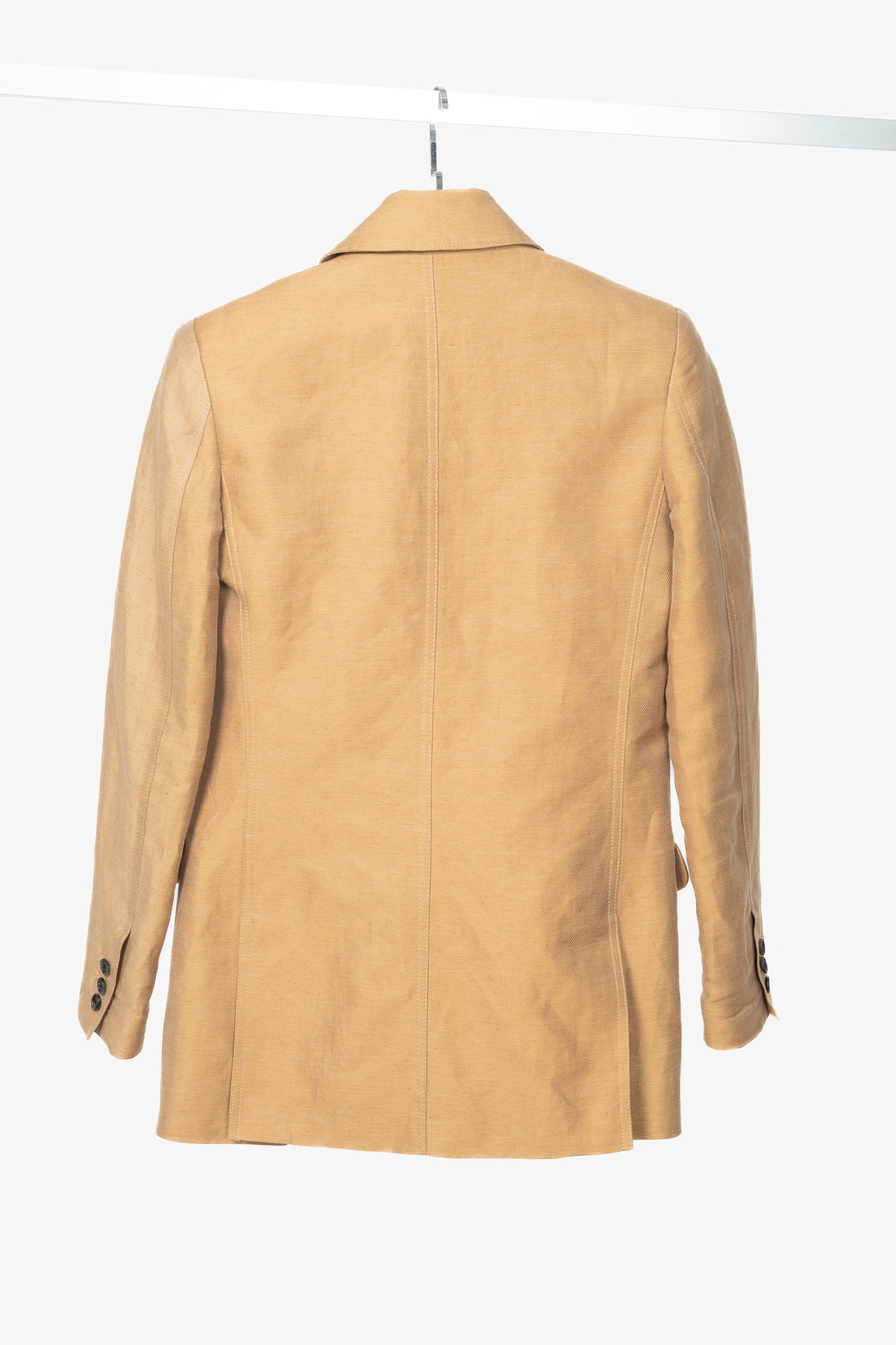 Smythe Tan Herringbone Oversized Double-Breasted Blazer