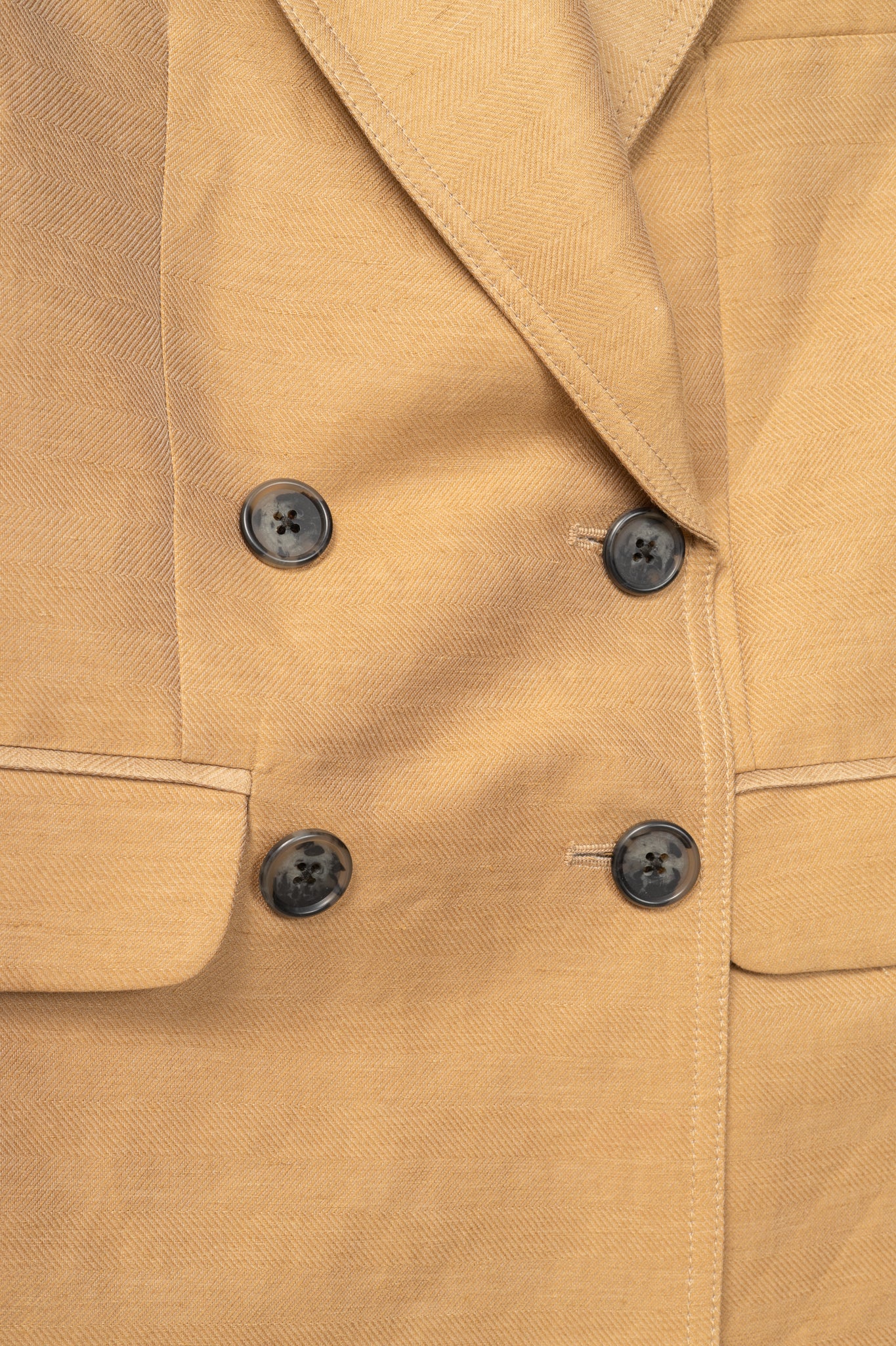 Smythe Tan Herringbone Oversized Double-Breasted Blazer