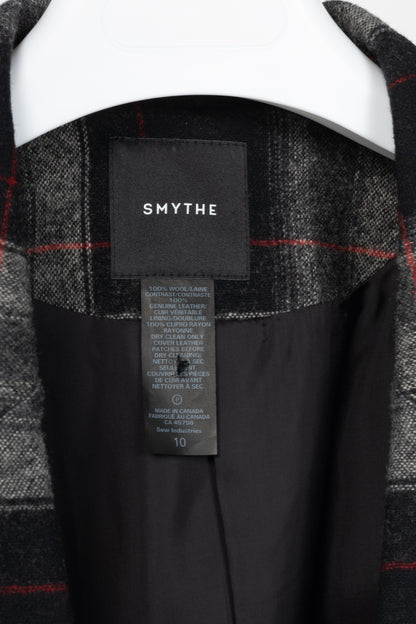 Smythe Grey Plaid Wool-Flannel Peaked Lapel Blazer