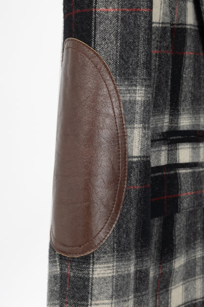 Smythe Grey Plaid Wool-Flannel Peaked Lapel Blazer