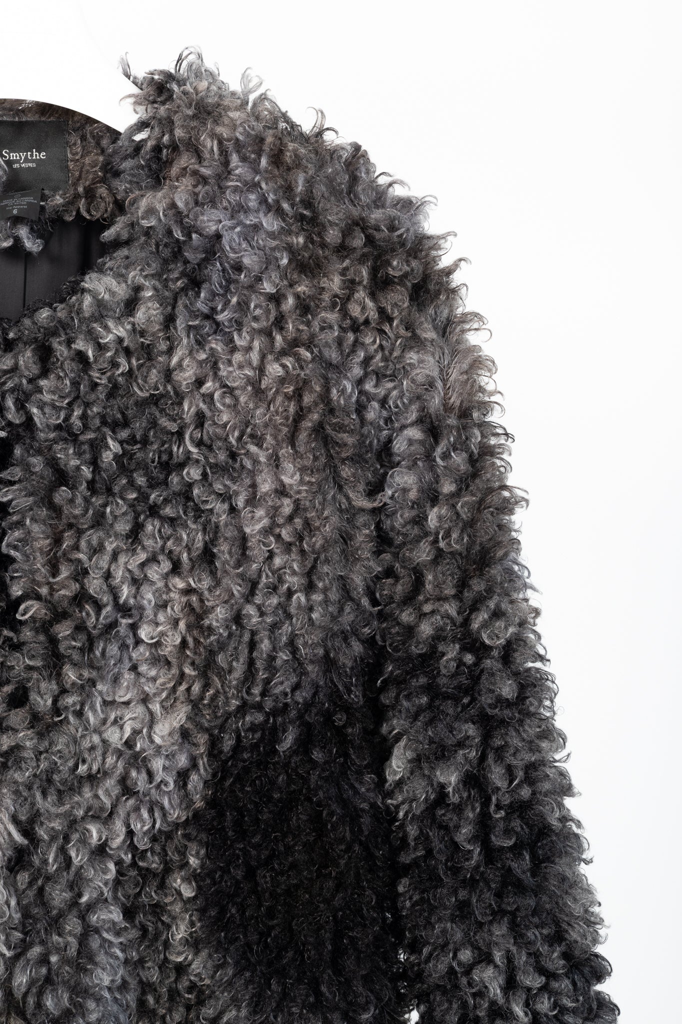 Smythe Chubby Grey Melange Faux Fur Jacket