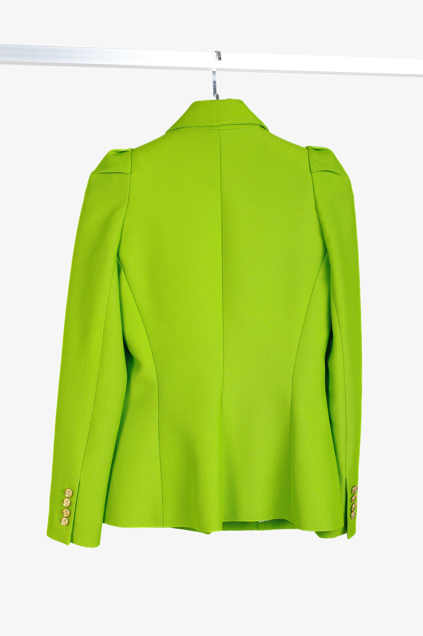 Smythe Box Pleat Lime Cotton-Blend Blazer