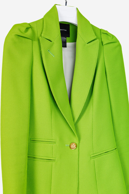 Smythe Box Pleat Lime Cotton-Blend Blazer