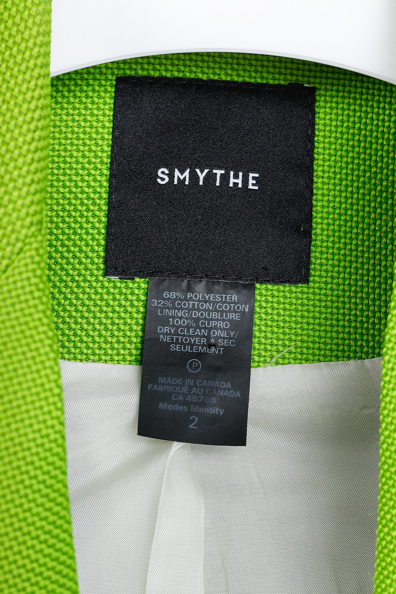 Smythe Box Pleat Lime Cotton-Blend Blazer