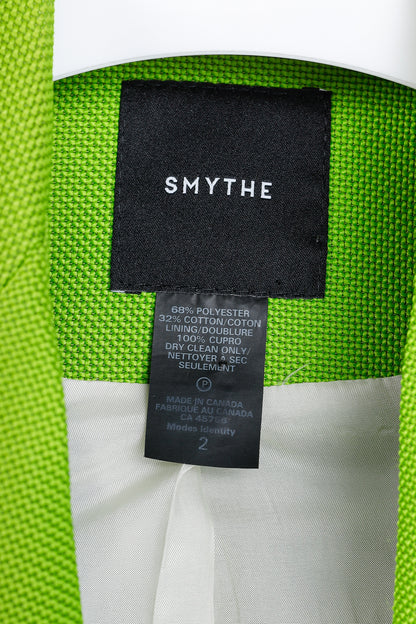 Smythe Box Pleat Lime Cotton-Blend Blazer