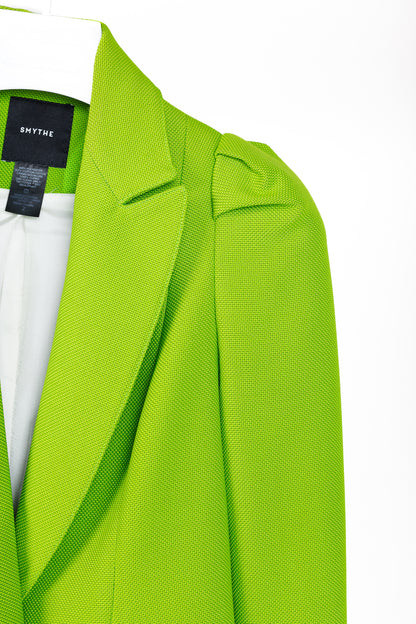 Smythe Box Pleat Lime Cotton-Blend Blazer