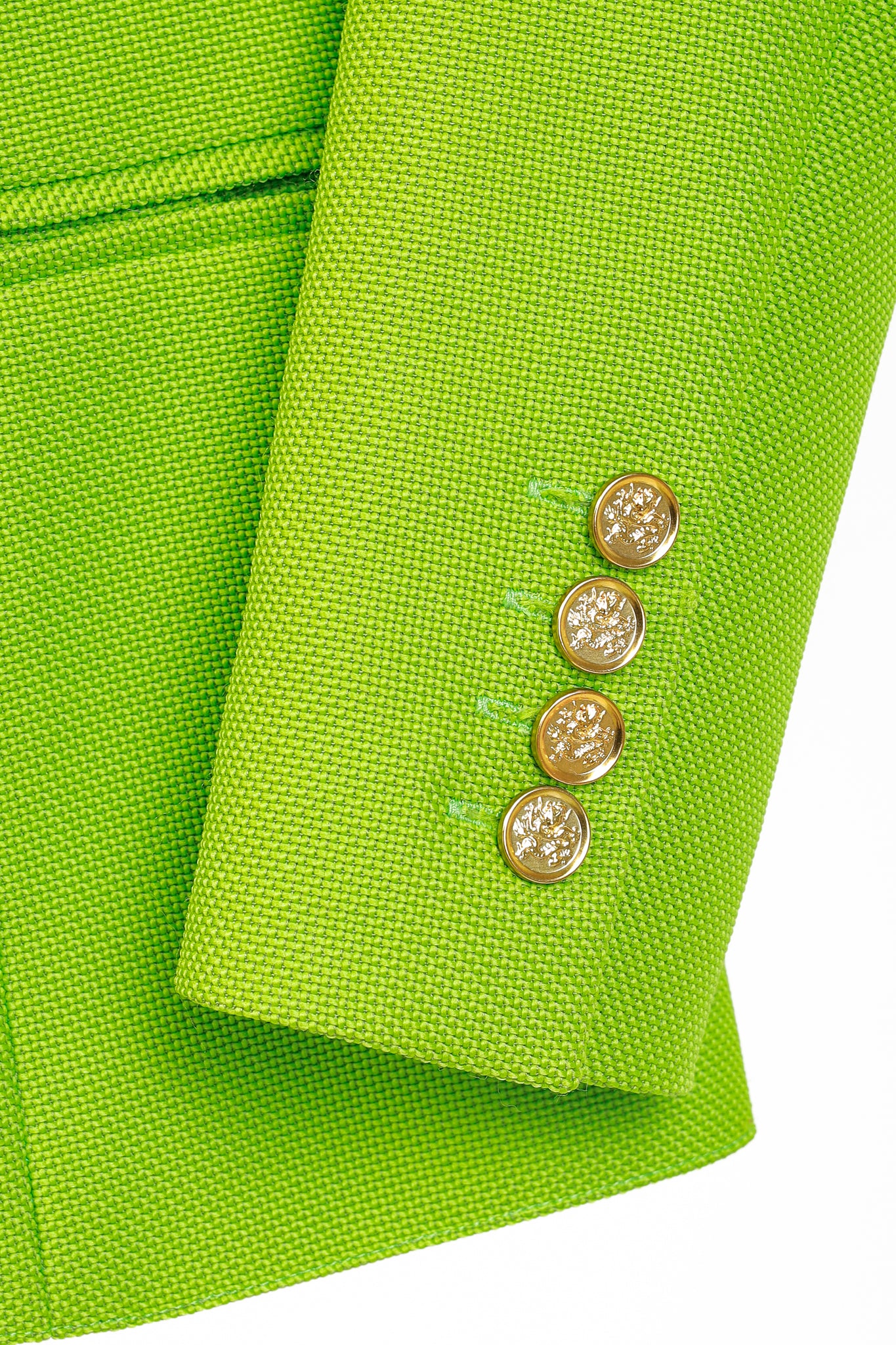 Smythe Box Pleat Lime Cotton-Blend Blazer