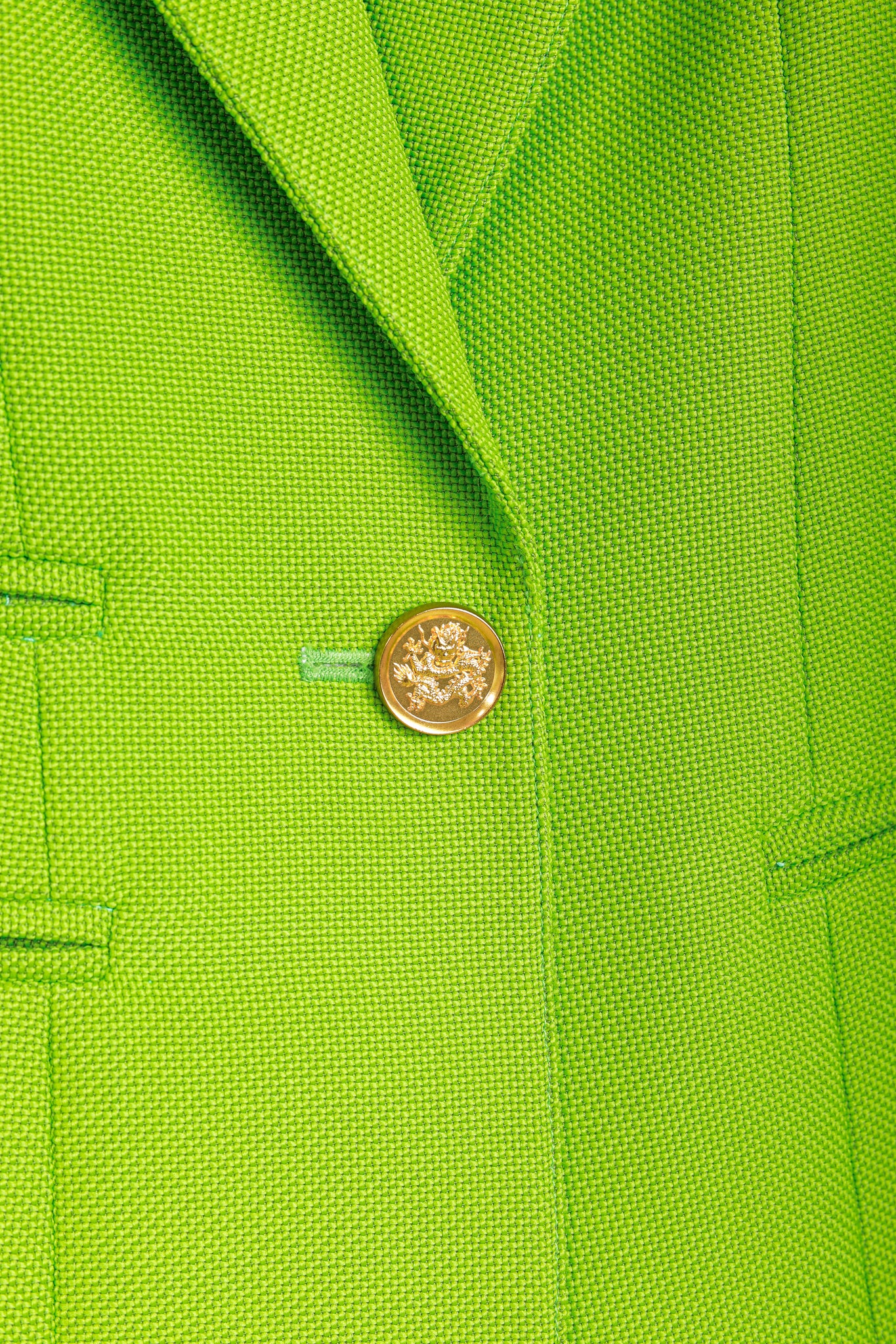 Smythe Box Pleat Lime Cotton-Blend Blazer