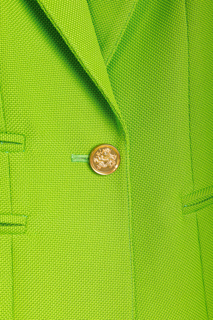 Smythe Box Pleat Lime Cotton-Blend Blazer