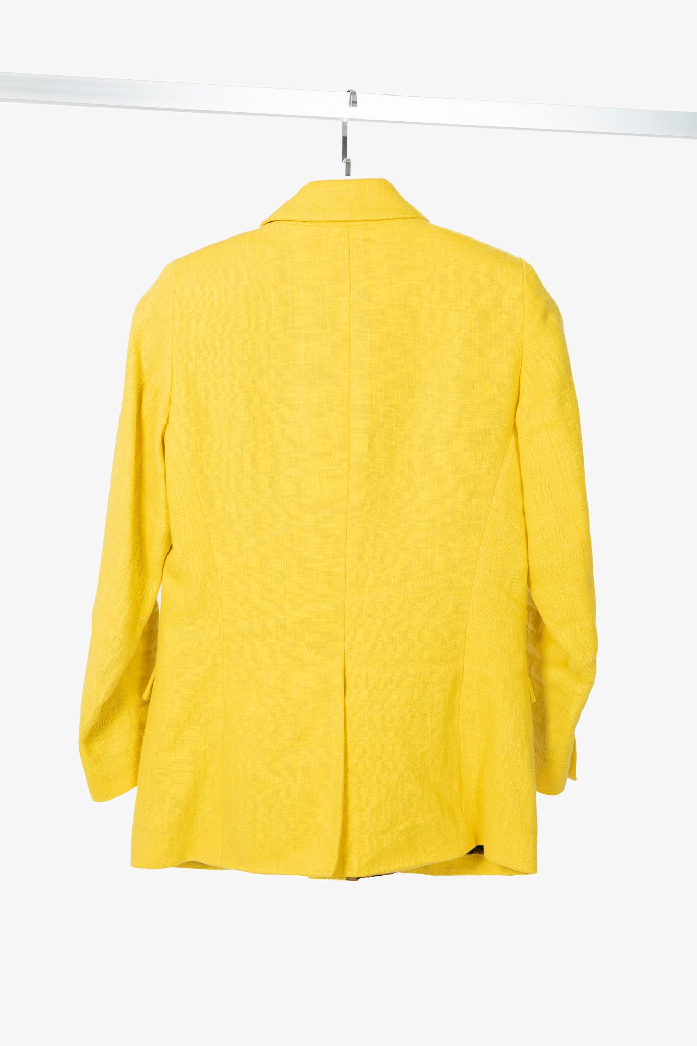 Smythe Boy Dandelion Linen Leopard-Lining Single-Breasted Blazer