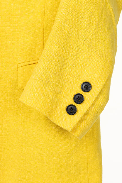 Smythe Boy Dandelion Linen Leopard-Lining Single-Breasted Blazer