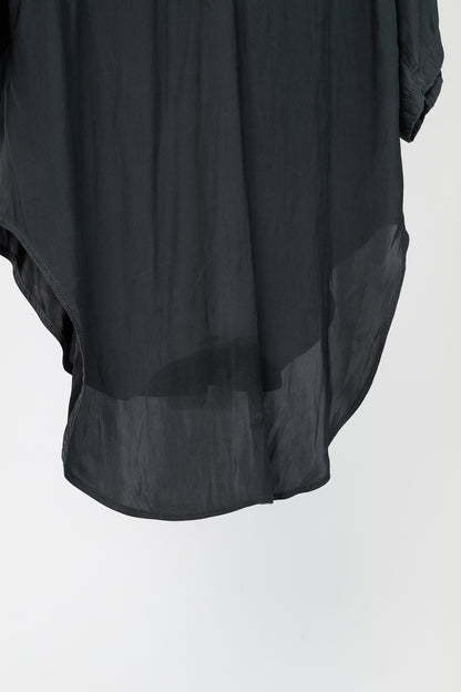 Smythe Grey Matte-Satin Pocket V-Neck Scrubs Top