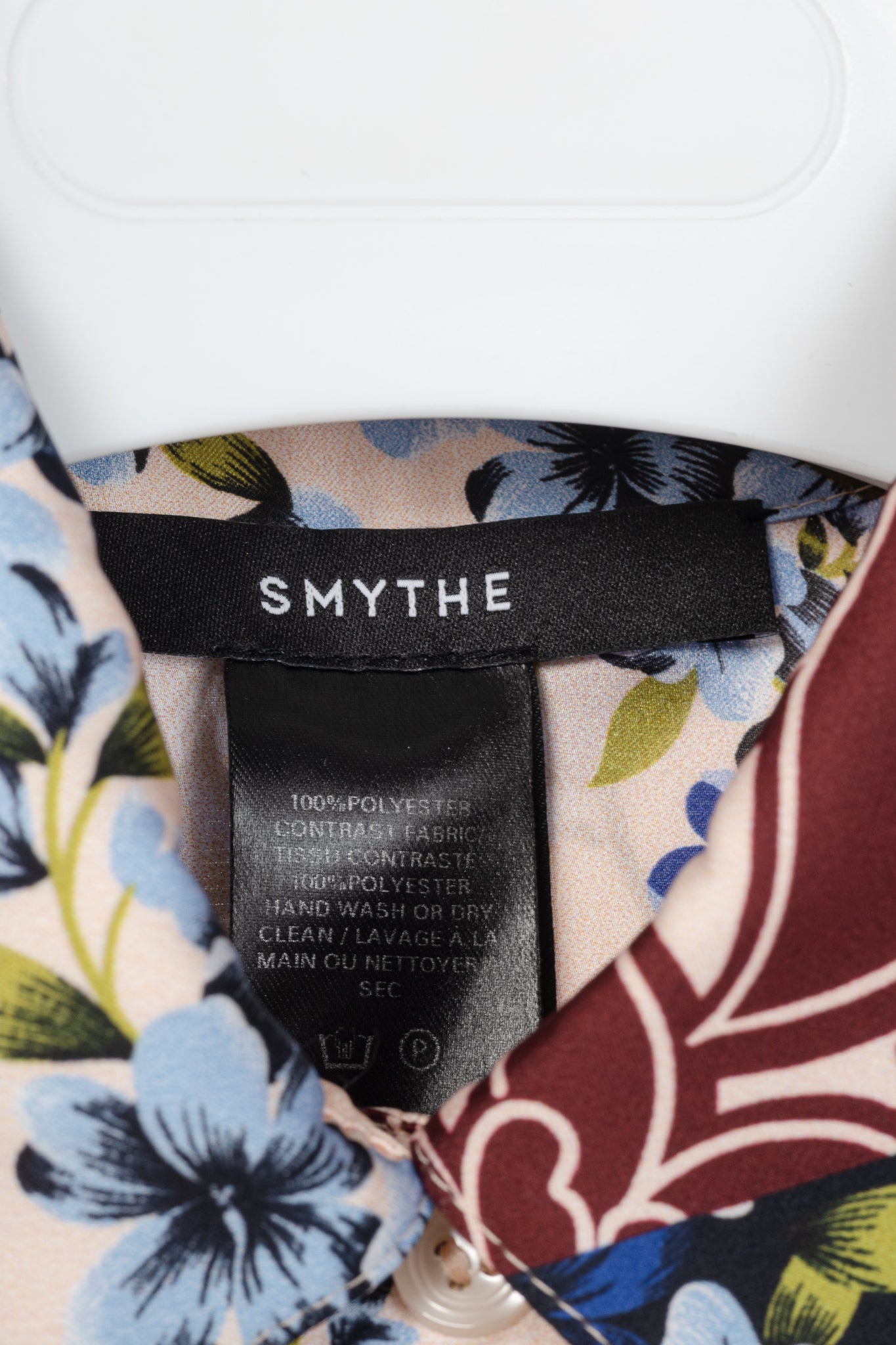 Smythe Multi Scarf Floral Print Belted Satin Shirt Dress