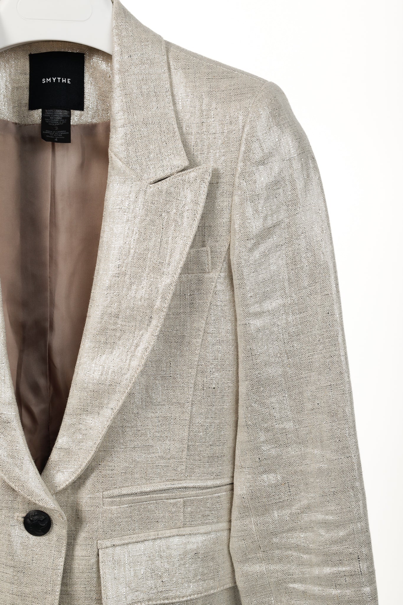 Smythe Spring 2020 Pewter Peaked Lapel Blazer