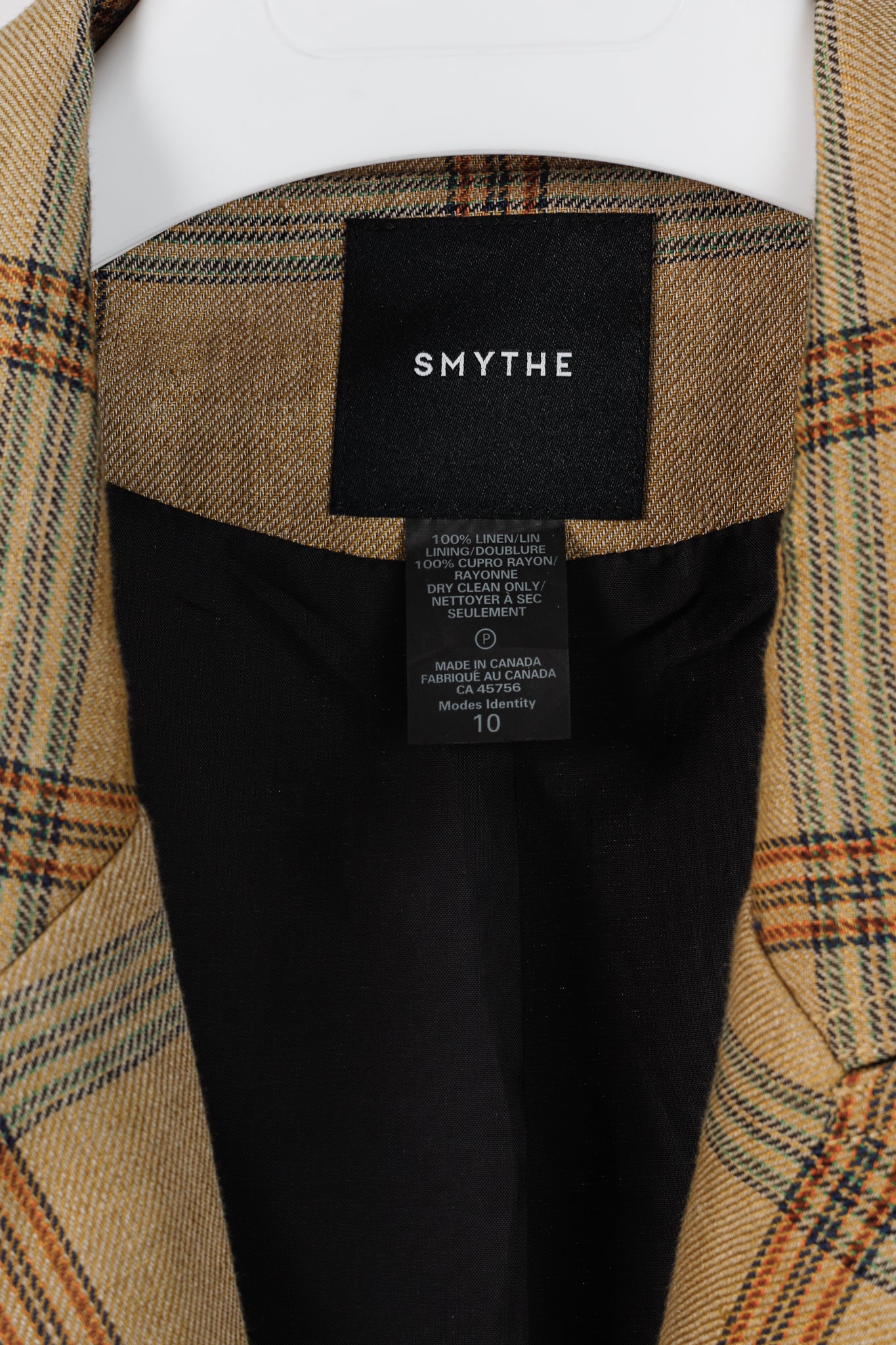 Smythe Patch Pocket Duchess Burlap Plaid Leather-Elbow-Patch Blazer