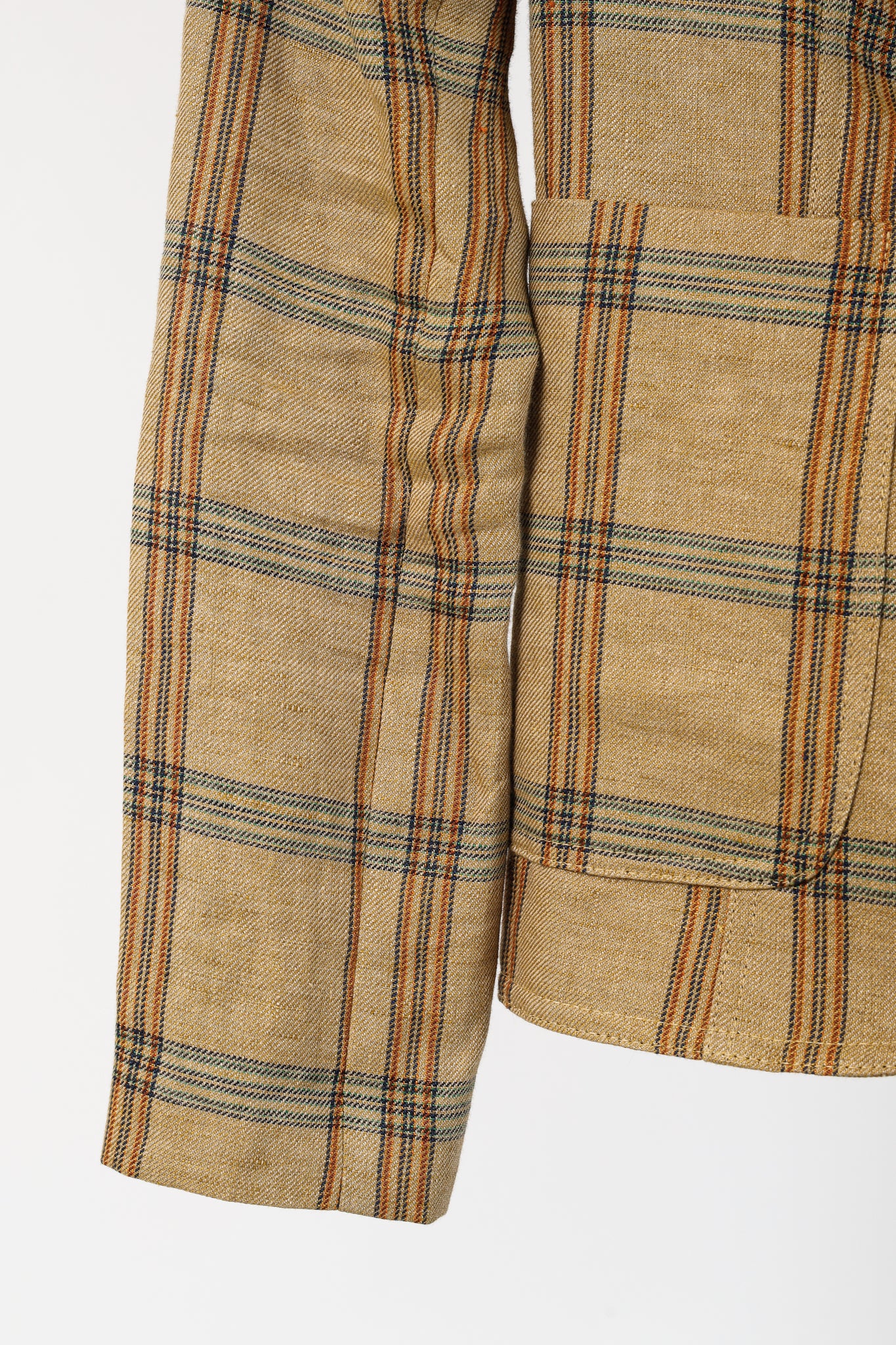 Smythe Patch Pocket Duchess Burlap Plaid Leather-Elbow-Patch Blazer