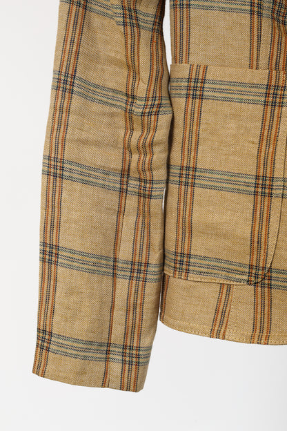 Smythe Patch Pocket Duchess Burlap Plaid Leather-Elbow-Patch Blazer