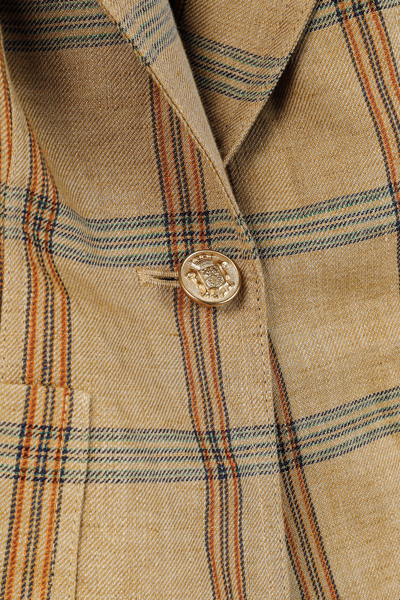 Smythe Patch Pocket Duchess Burlap Plaid Leather-Elbow-Patch Blazer
