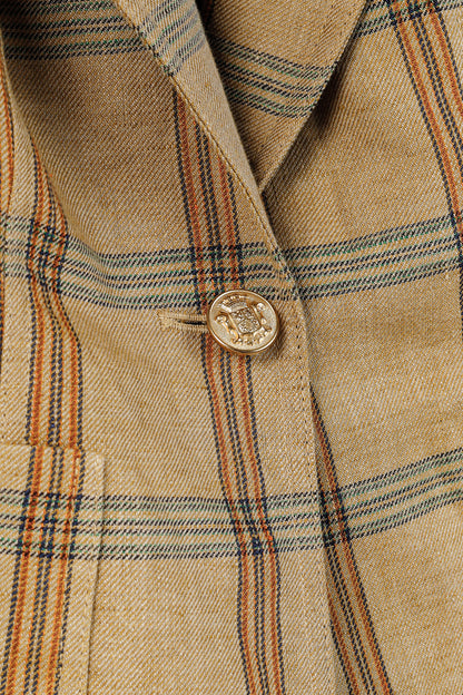 Smythe Patch Pocket Duchess Burlap Plaid Leather-Elbow-Patch Blazer