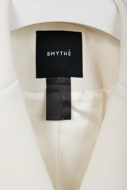 Smythe White Ponte 3-Button Wrap Blazer