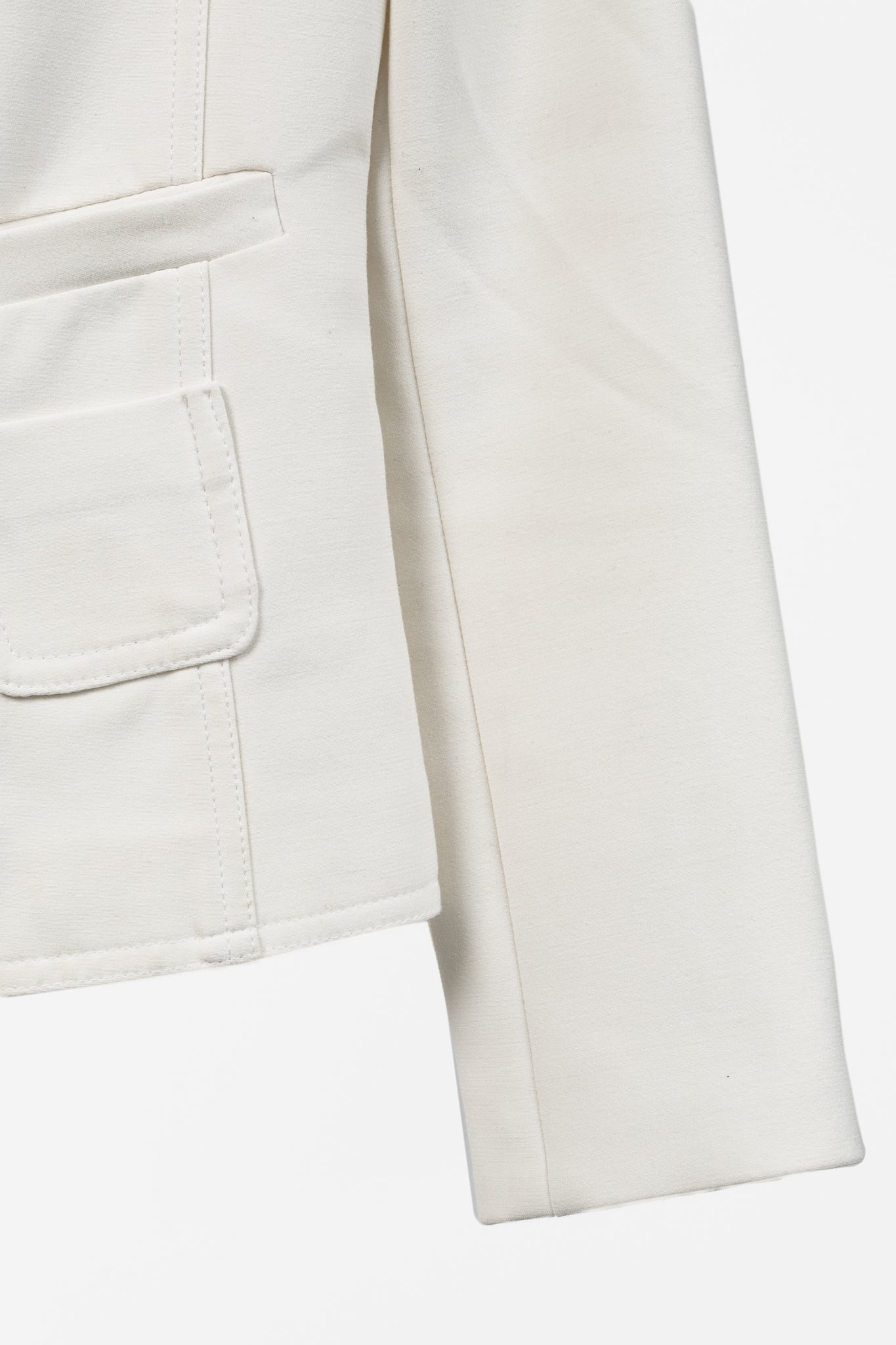 Smythe White Ponte 3-Button Wrap Blazer