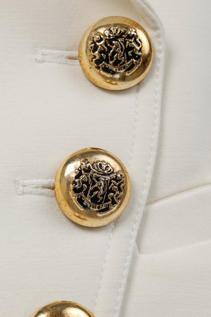 Smythe White Ponte 3-Button Wrap Blazer