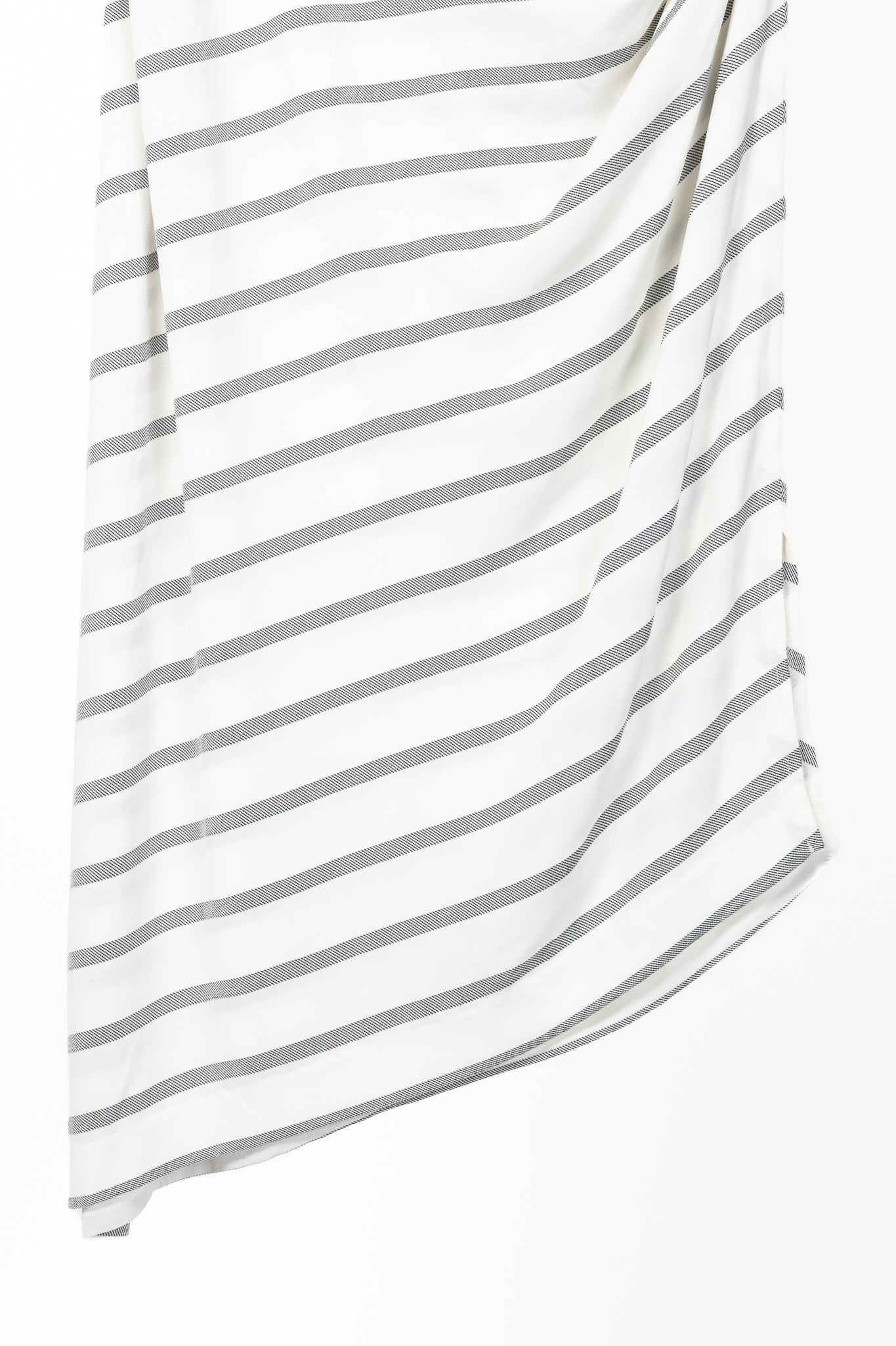 Smythe White & Black Diagonal Stripe Asymmetrical Midi Skirt
