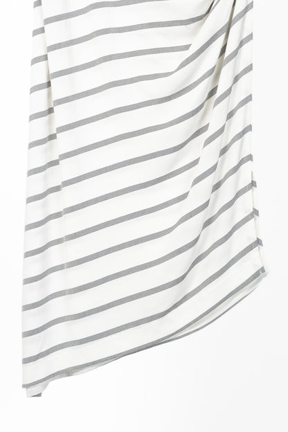 Smythe White & Black Diagonal Stripe Asymmetrical Midi Skirt