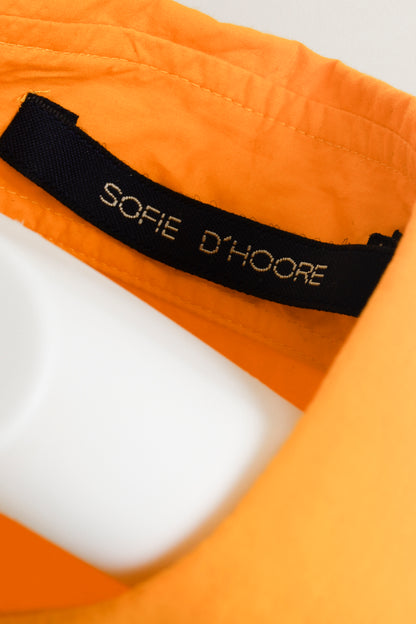 Sofie D'Hoore Orange Button Up Tie Front Shirt