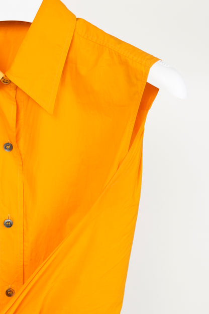 Sofie D'Hoore Orange Button Up Tie Front Shirt
