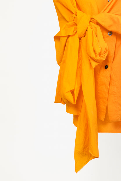 Sofie D'Hoore Orange Button Up Tie Front Shirt