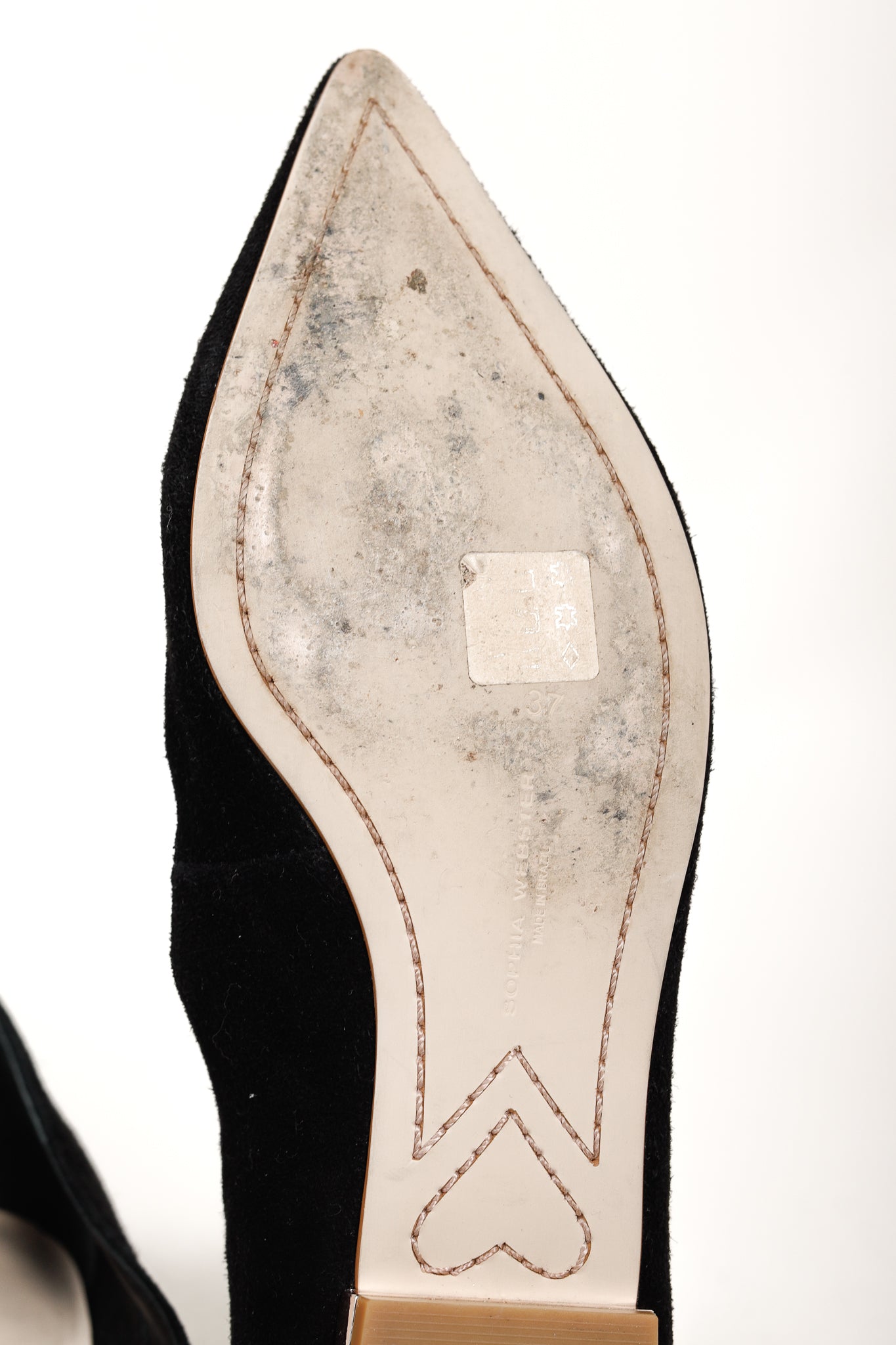Sophia Webster Bibi Black & Rose Gold Butterfly Embroidered Suede Flats