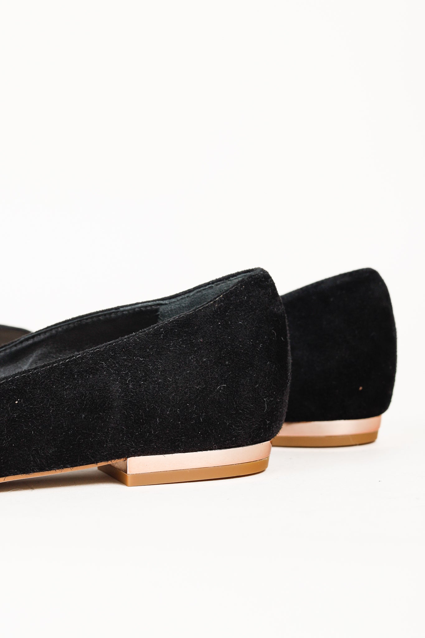 Sophia Webster Bibi Black & Rose Gold Butterfly Embroidered Suede Flats