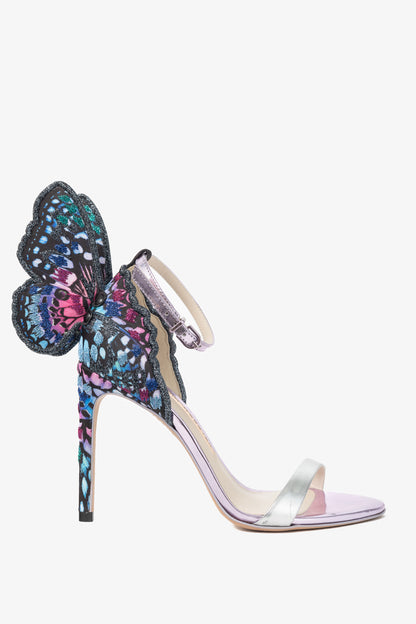 Sophia Webster Chiara Embroidery "Silver & Blue" Butterfly Sandals