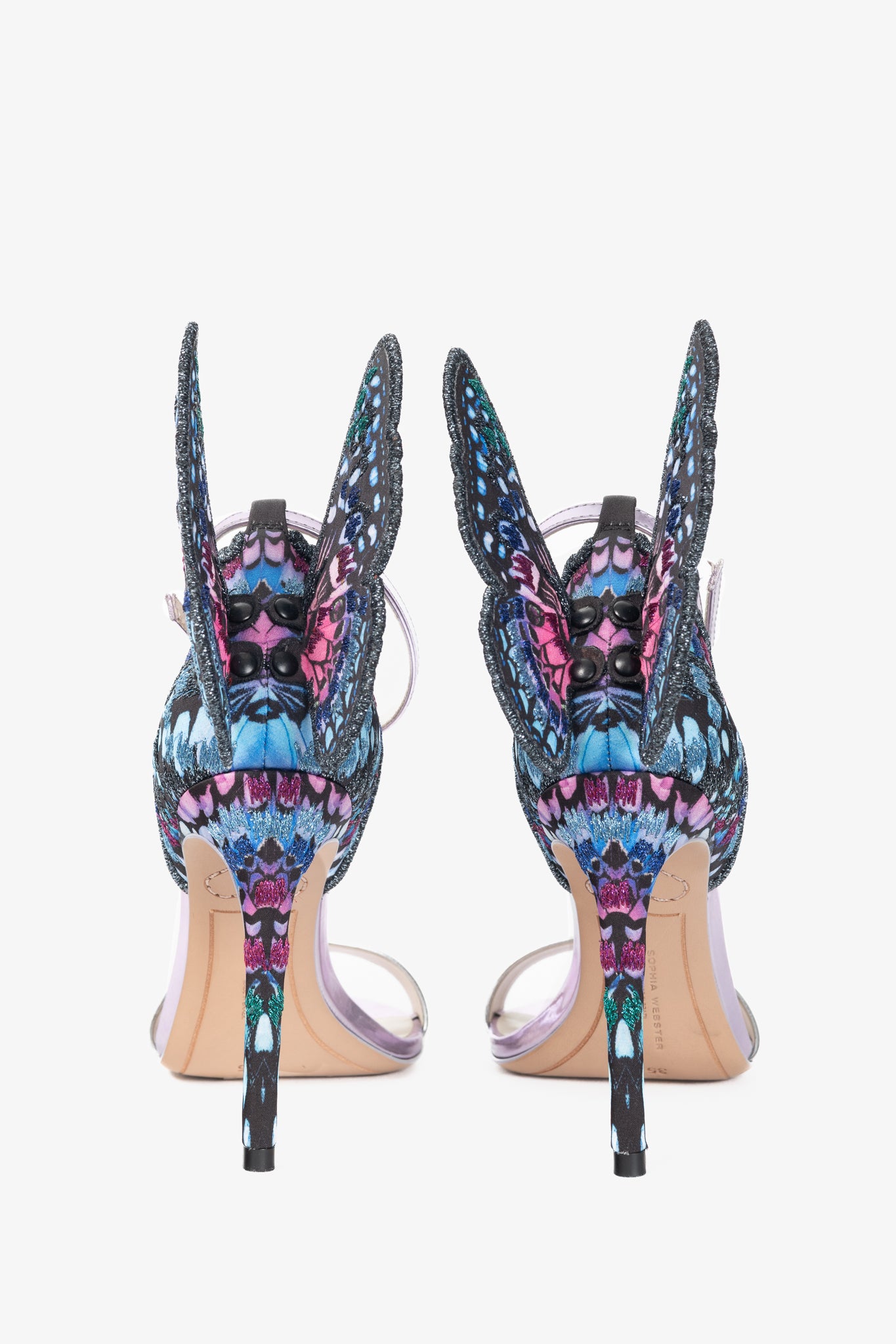 Sophia Webster Chiara Embroidery "Silver & Blue" Butterfly Sandals