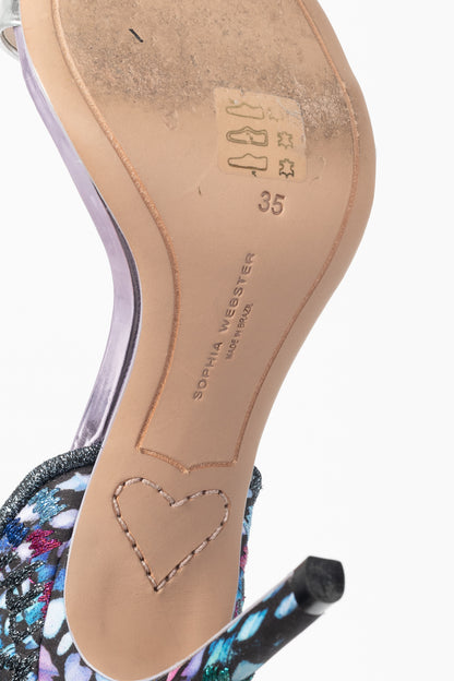 Sophia Webster Chiara Embroidery "Silver & Blue" Butterfly Sandals