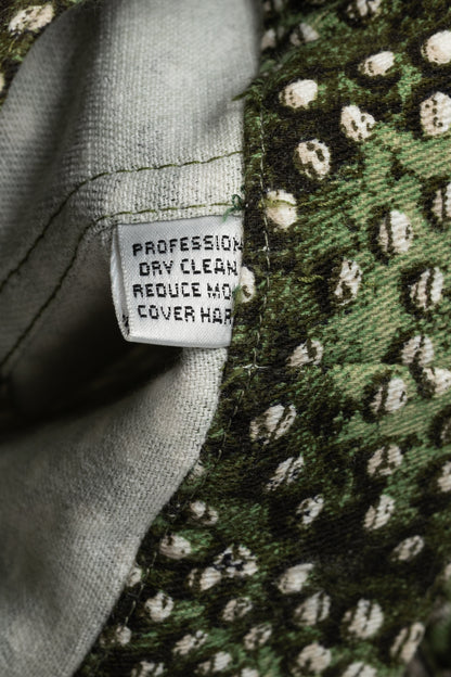 St. John Sport Green Dot-Print Cropped Denim Jacket