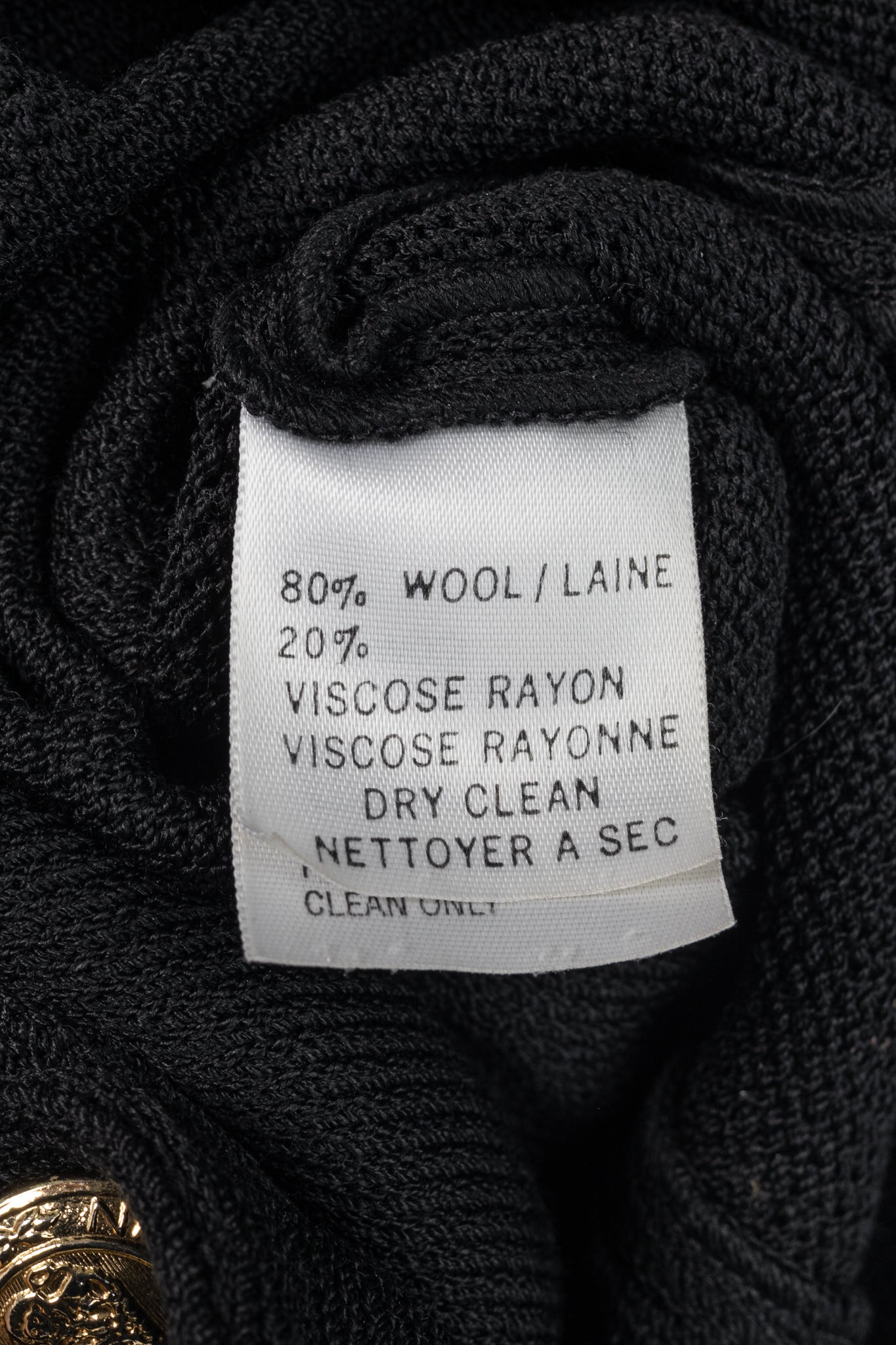 St. John Collection Vintage Black Wool-Knit Short-Sleeve Blazer