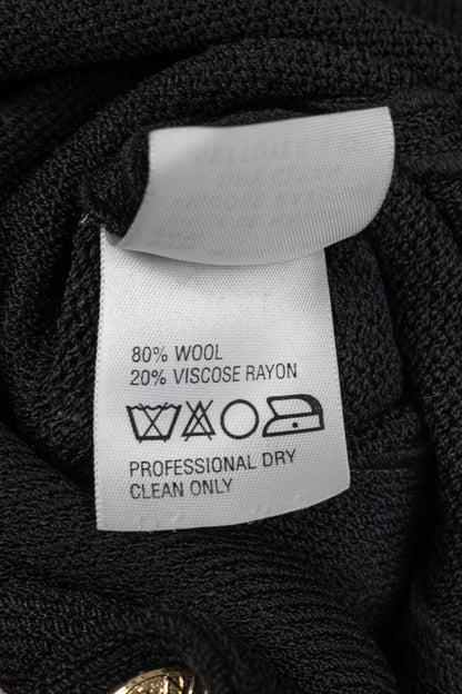 St. John Collection Vintage Black Wool-Knit Short-Sleeve Blazer
