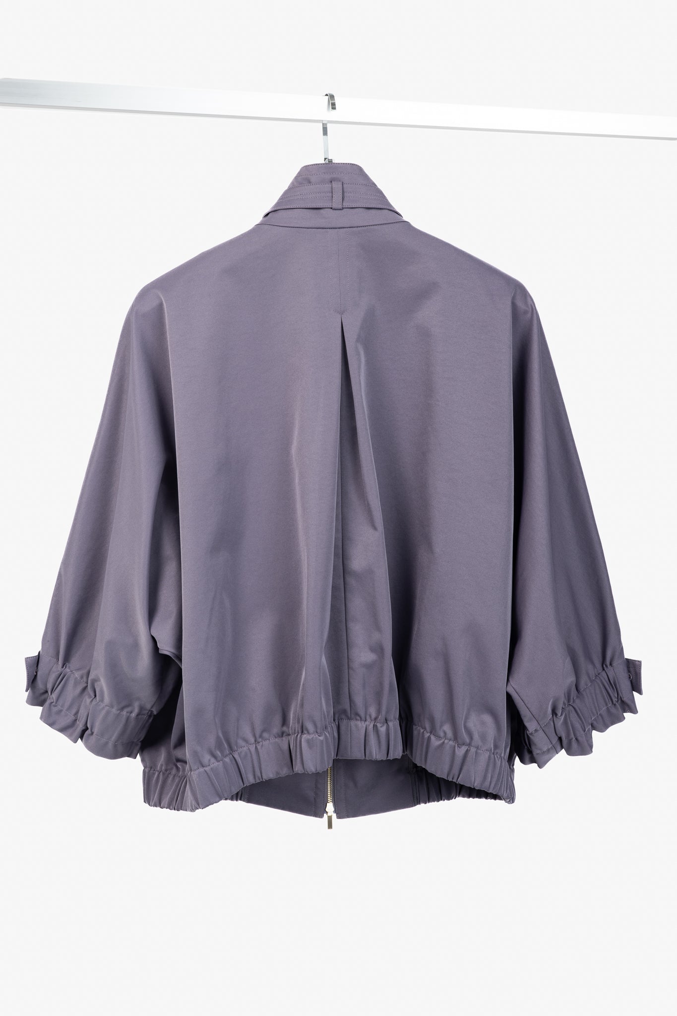 St. John PF/12 Purple Mock-Neck Blouson Jacket