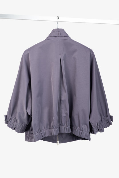 St. John PF/12 Purple Mock-Neck Blouson Jacket