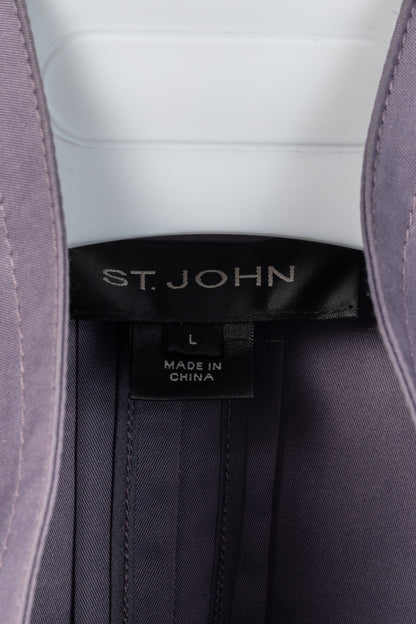 St. John PF/12 Purple Mock-Neck Blouson Jacket