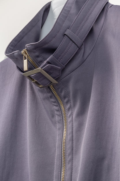 St. John PF/12 Purple Mock-Neck Blouson Jacket